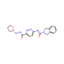 O=C(NC[C@@H]1CCCO1)c1ccc(NC(=O)N2Cc3ccccc3C2)nn1 ZINC000166626665