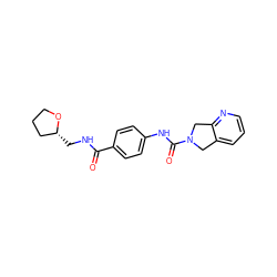 O=C(NC[C@@H]1CCCO1)c1ccc(NC(=O)N2Cc3cccnc3C2)cc1 ZINC000166763330