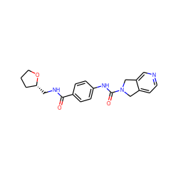 O=C(NC[C@@H]1CCCO1)c1ccc(NC(=O)N2Cc3ccncc3C2)cc1 ZINC000166674638