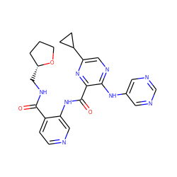 O=C(NC[C@@H]1CCCO1)c1ccncc1NC(=O)c1nc(C2CC2)cnc1Nc1cncnc1 ZINC000169701733