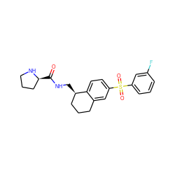 O=C(NC[C@@H]1CCCc2cc(S(=O)(=O)c3cccc(F)c3)ccc21)[C@H]1CCCN1 ZINC000049035704