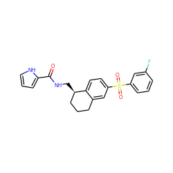 O=C(NC[C@@H]1CCCc2cc(S(=O)(=O)c3cccc(F)c3)ccc21)c1ccc[nH]1 ZINC000049124613