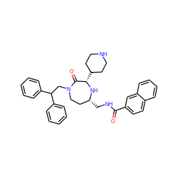 O=C(NC[C@@H]1CCN(CC(c2ccccc2)c2ccccc2)C(=O)[C@H](C2CCNCC2)N1)c1ccc2ccccc2c1 ZINC000118676340