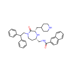 O=C(NC[C@@H]1CCN(CC(c2ccccc2)c2ccccc2)C(=O)[C@H](CC2CCNCC2)N1)c1ccc2ccccc2c1 ZINC000118697641