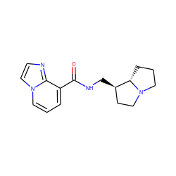 O=C(NC[C@@H]1CCN2CCC[C@@H]12)c1cccn2ccnc12 ZINC000013681102