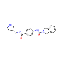 O=C(NC[C@@H]1CCNC1)c1ccc(NC(=O)N2Cc3ccccc3C2)cc1 ZINC000166461741