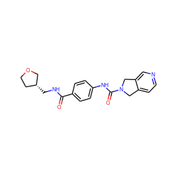 O=C(NC[C@@H]1CCOC1)c1ccc(NC(=O)N2Cc3ccncc3C2)cc1 ZINC000166642005