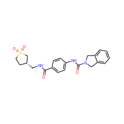 O=C(NC[C@@H]1CCS(=O)(=O)C1)c1ccc(NC(=O)N2Cc3ccccc3C2)cc1 ZINC000167112572