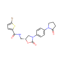 O=C(NC[C@@H]1CN(c2ccc(N3CCCC3=O)cc2)C(=O)O1)c1ccc(Br)s1 ZINC000113065446