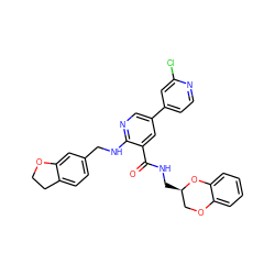 O=C(NC[C@@H]1COc2ccccc2O1)c1cc(-c2ccnc(Cl)c2)cnc1NCc1ccc2c(c1)OCC2 ZINC000473135668