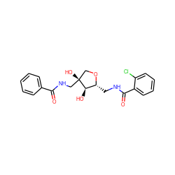 O=C(NC[C@]1(O)CO[C@H](CNC(=O)c2ccccc2Cl)[C@H]1O)c1ccccc1 ZINC001772646340