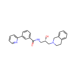 O=C(NC[C@H](O)CN1CCc2ccccc2C1)c1cccc(-c2ccccn2)c1 ZINC000217115579