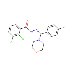 O=C(NC[C@H](c1ccc(Cl)cc1)N1CCOCC1)c1cccc(Cl)c1Cl ZINC000065782732