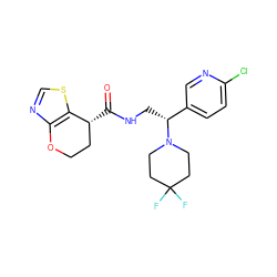 O=C(NC[C@H](c1ccc(Cl)nc1)N1CCC(F)(F)CC1)[C@@H]1CCOc2ncsc21 ZINC000223964548