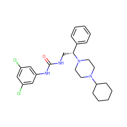 O=C(NC[C@H](c1ccccc1)N1CCN(C2CCCCC2)CC1)Nc1cc(Cl)cc(Cl)c1 ZINC000028523578