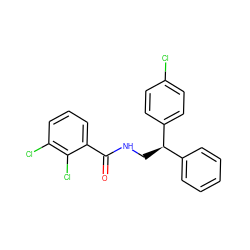 O=C(NC[C@H](c1ccccc1)c1ccc(Cl)cc1)c1cccc(Cl)c1Cl ZINC000217363971