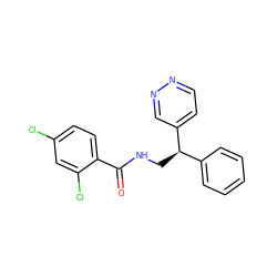 O=C(NC[C@H](c1ccccc1)c1ccnnc1)c1ccc(Cl)cc1Cl ZINC000217381273