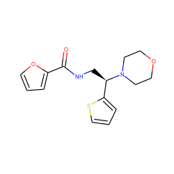 O=C(NC[C@H](c1cccs1)N1CCOCC1)c1ccco1 ZINC000025514540