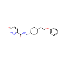 O=C(NC[C@H]1CC[C@@H](CCOc2ccccc2)CC1)c1ccc(=O)[nH]n1 ZINC000261166926