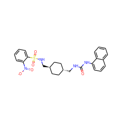 O=C(NC[C@H]1CC[C@H](CNS(=O)(=O)c2ccccc2[N+](=O)[O-])CC1)Nc1cccc2ccccc12 ZINC000253697790