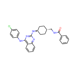 O=C(NC[C@H]1CC[C@H](Nc2nc(Nc3ccc(Cl)cc3)c3ccccc3n2)CC1)c1ccccc1 ZINC000253861532