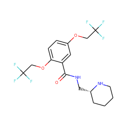 O=C(NC[C@H]1CCCCN1)c1cc(OCC(F)(F)F)ccc1OCC(F)(F)F ZINC000000896543