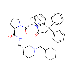 O=C(NC[C@H]1CCCN(CC2CCCCC2)C1)[C@H]1CCCN1C(=O)[C@@H]1CCCN1C(=O)CC(c1ccccc1)(c1ccccc1)c1ccccc1 ZINC000028093965