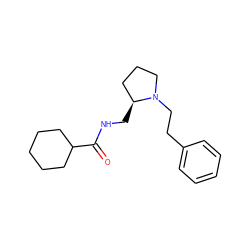 O=C(NC[C@H]1CCCN1CCc1ccccc1)C1CCCCC1 ZINC000026487559