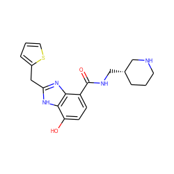 O=C(NC[C@H]1CCCNC1)c1ccc(O)c2[nH]c(Cc3cccs3)nc12 ZINC000118668343