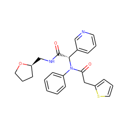 O=C(NC[C@H]1CCCO1)[C@H](c1cccnc1)N(C(=O)Cc1cccs1)c1ccccc1 ZINC000008667066