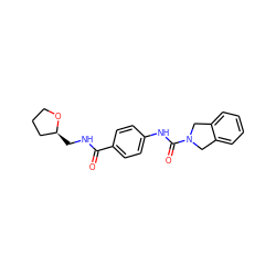 O=C(NC[C@H]1CCCO1)c1ccc(NC(=O)N2Cc3ccccc3C2)cc1 ZINC000166682200