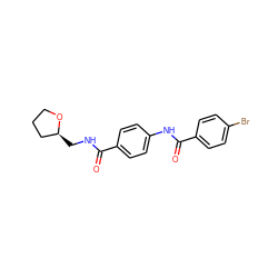 O=C(NC[C@H]1CCCO1)c1ccc(NC(=O)c2ccc(Br)cc2)cc1 ZINC000000991015