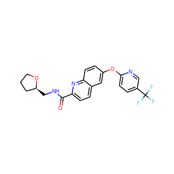 O=C(NC[C@H]1CCCO1)c1ccc2cc(Oc3ccc(C(F)(F)F)cn3)ccc2n1 ZINC001772581703