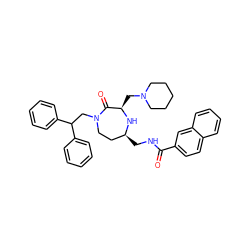 O=C(NC[C@H]1CCN(CC(c2ccccc2)c2ccccc2)C(=O)[C@@H](CN2CCCCC2)N1)c1ccc2ccccc2c1 ZINC000206915056