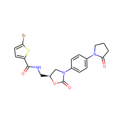 O=C(NC[C@H]1CN(c2ccc(N3CCCC3=O)cc2)C(=O)O1)c1ccc(Br)s1 ZINC000113065448