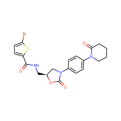 O=C(NC[C@H]1CN(c2ccc(N3CCCCC3=O)cc2)C(=O)O1)c1ccc(Br)s1 ZINC000113086238