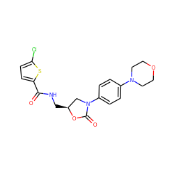 O=C(NC[C@H]1CN(c2ccc(N3CCOCC3)cc2)C(=O)O1)c1ccc(Cl)s1 ZINC000012354963