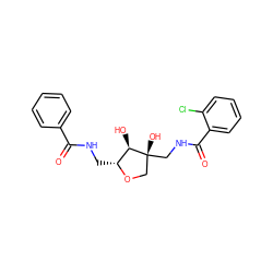 O=C(NC[C@H]1OC[C@@](O)(CNC(=O)c2ccccc2Cl)[C@@H]1O)c1ccccc1 ZINC001772581977