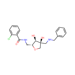 O=C(NC[C@H]1OC[C@@](O)(CNCc2ccccc2)[C@@H]1O)c1ccccc1Cl ZINC001772627026