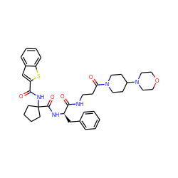 O=C(NC1(C(=O)N[C@H](Cc2ccccc2)C(=O)NCCC(=O)N2CCC(N3CCOCC3)CC2)CCCC1)c1cc2ccccc2s1 ZINC000028711681