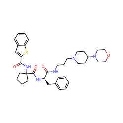 O=C(NC1(C(=O)N[C@H](Cc2ccccc2)C(=O)NCCCN2CCC(N3CCOCC3)CC2)CCCC1)c1cc2ccccc2s1 ZINC000028711676