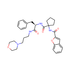 O=C(NC1(C(=O)N[C@H](Cc2ccccc2)C(=O)NCCCN2CCOCC2)CCCC1)c1cc2ccccc2o1 ZINC000028711609