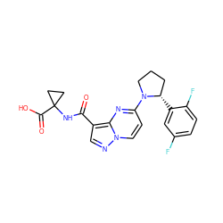 O=C(NC1(C(=O)O)CC1)c1cnn2ccc(N3CCC[C@@H]3c3cc(F)ccc3F)nc12 ZINC000169704181