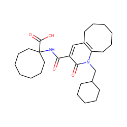 O=C(NC1(C(=O)O)CCCCCCC1)c1cc2c(n(CC3CCCCC3)c1=O)CCCCCC2 ZINC000084586607