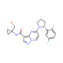 O=C(NC1(CO)CC1)c1cnn2ccc(N3CCC[C@@H]3c3cc(F)ccc3F)nc12 ZINC000169259987