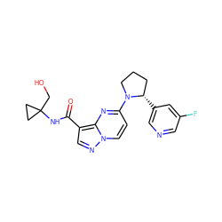 O=C(NC1(CO)CC1)c1cnn2ccc(N3CCC[C@@H]3c3cncc(F)c3)nc12 ZINC000169281877