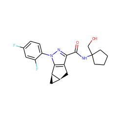 O=C(NC1(CO)CCCC1)c1nn(-c2ccc(F)cc2F)c2c1C[C@H]1C[C@@H]21 ZINC000218908118