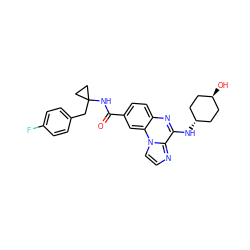 O=C(NC1(Cc2ccc(F)cc2)CC1)c1ccc2nc(N[C@H]3CC[C@H](O)CC3)c3nccn3c2c1 ZINC000299845176