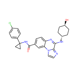 O=C(NC1(c2ccc(Cl)cc2)CC1)c1ccc2nc(N[C@H]3CC[C@H](O)CC3)c3nccn3c2c1 ZINC000299845081