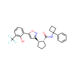 O=C(NC1(c2ccccc2)CCC1)[C@@H]1CCC[C@H]1c1cc(-c2cccc(C(F)(F)F)c2O)on1 ZINC000045245803